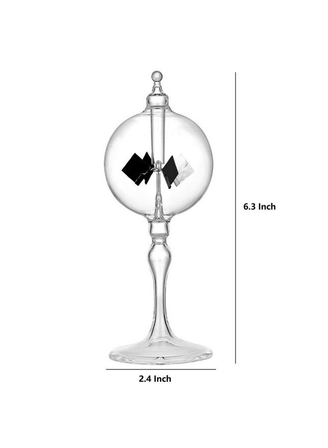 DORAMI Medium Crystal Solar Power Radiometer Crookes Spinning Vanes Glass Windmill Gift Home Desk Decoration M - Image 2