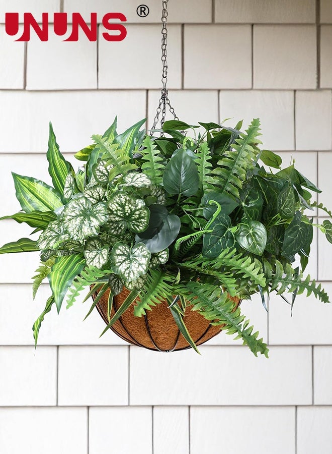 UNUNS Artificial Greenery Stems,8pcs Artificial Greenery Plants Fake Plastic Leaves with Stems,Large Bunches Outside Fake Plants Bushes,Faux large Plant Leaves for Patio Garden Front Porch Yard Decor (Green) - Image 4