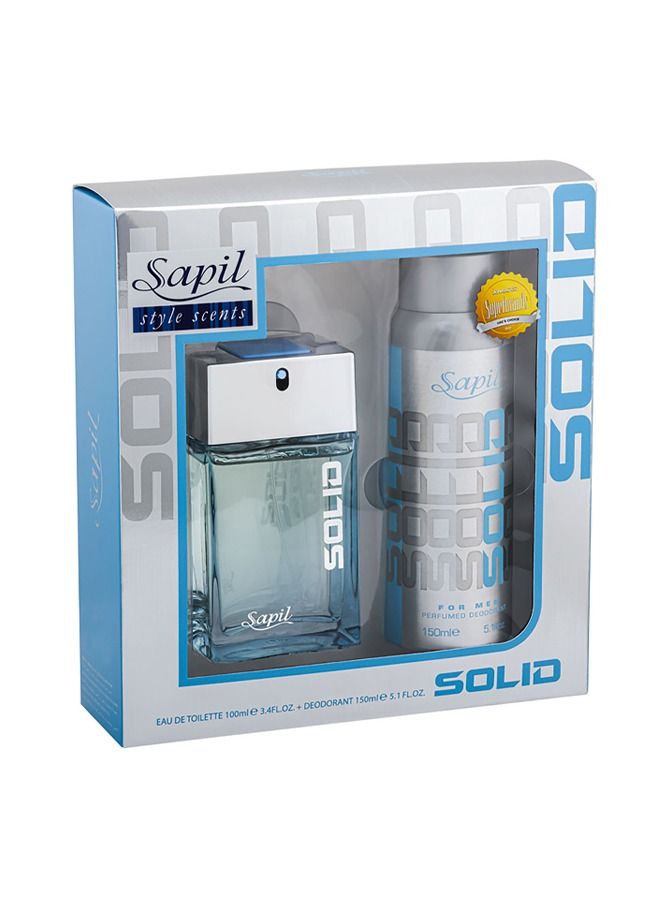 سوليد 100مل- عطر بخاخ/ 150مل- مزيل عرق/ مجموعة هدايا
