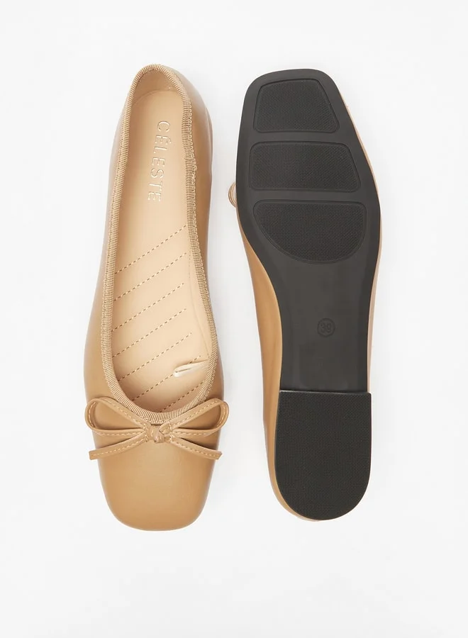 Celeste Women Bow Accented Slip On Ballerina Shoes