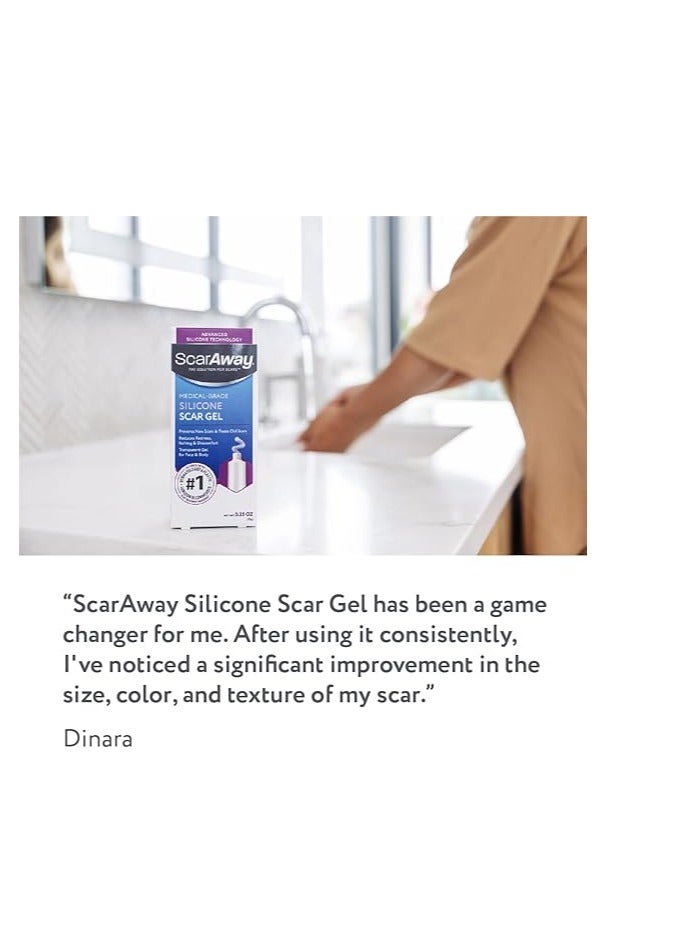 ScarAway Silicone Scar Gel, Helps Improve Size, Color & Texture of Hypertrophic & Keloid Scars from Injury, Burns & Surgery, Water Resistant, 10g (0.35 Oz) - Image 5