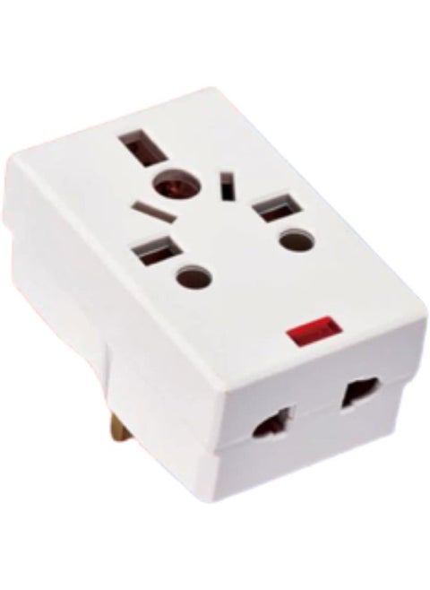 03 Way Adapter with Square-Pin, Universal Socket with Light And 13A Fuse. Travel Adaptor for KSA/UAE/UK/HK, AC Power Plug for US/AU/JP/CN, 3 Pin plug adapter.