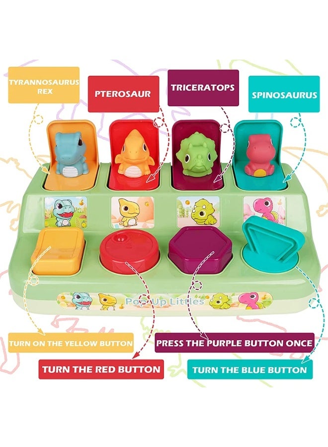 F.A.M.S Pop-Up Littles Dinosaur Activity Toy for Toddlers | Interactive Baby Learning Toy with 4 Pop-Up Dinos & Buttons | Develops Hand-Eye Coordination, Color Recognition & Fine Motor Skills | Safe BPA-Free Gift for 1-3 Years - Image 5
