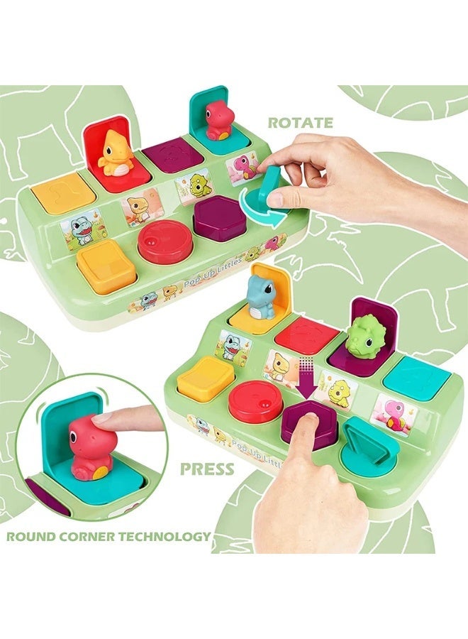 F.A.M.S Pop-Up Littles Dinosaur Activity Toy for Toddlers | Interactive Baby Learning Toy with 4 Pop-Up Dinos & Buttons | Develops Hand-Eye Coordination, Color Recognition & Fine Motor Skills | Safe BPA-Free Gift for 1-3 Years - Image 1