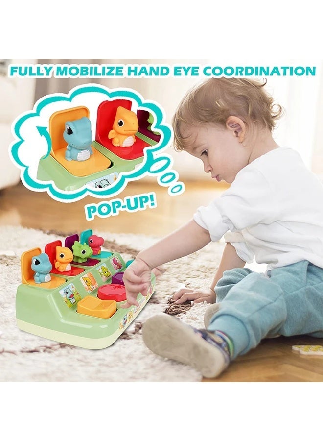 F.A.M.S Pop-Up Littles Dinosaur Activity Toy for Toddlers | Interactive Baby Learning Toy with 4 Pop-Up Dinos & Buttons | Develops Hand-Eye Coordination, Color Recognition & Fine Motor Skills | Safe BPA-Free Gift for 1-3 Years - Image 3