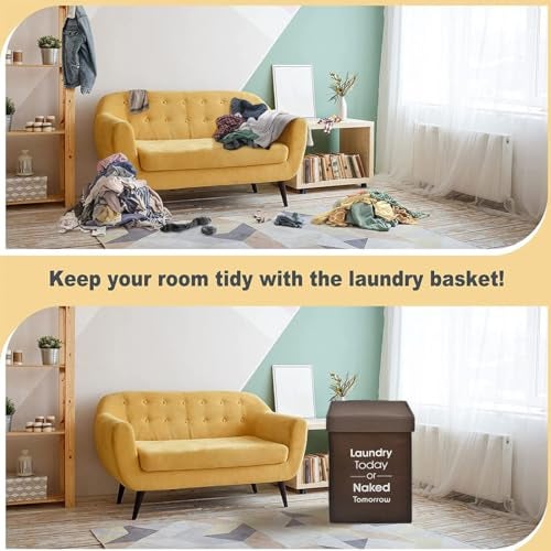 ZOVIRA 75L Laundry Basket for Clothes Non Woven Laundry Bin Laundry Bags for Clothes Freestanding Clothes Storage Organizer for Bedroom Basket for Clothes Cloth Bin Bag - Image 3
