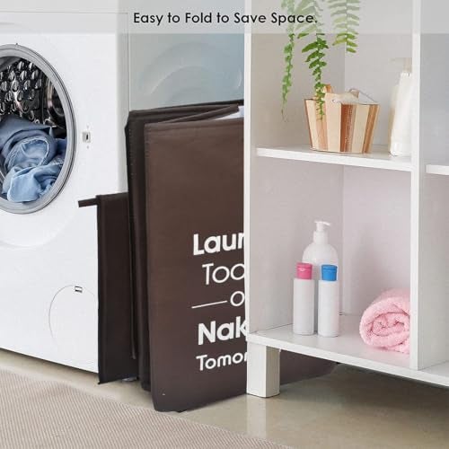 ZOVIRA 75L Laundry Basket for Clothes Non Woven Laundry Bin Laundry Bags for Clothes Freestanding Clothes Storage Organizer for Bedroom Basket for Clothes Cloth Bin Bag - Image 5
