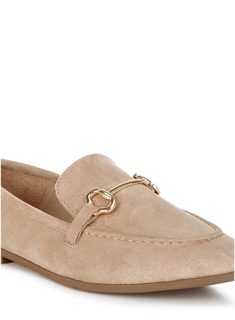 London Rag Women's Horsebit Embellished Loafers in Taupe - Image 5