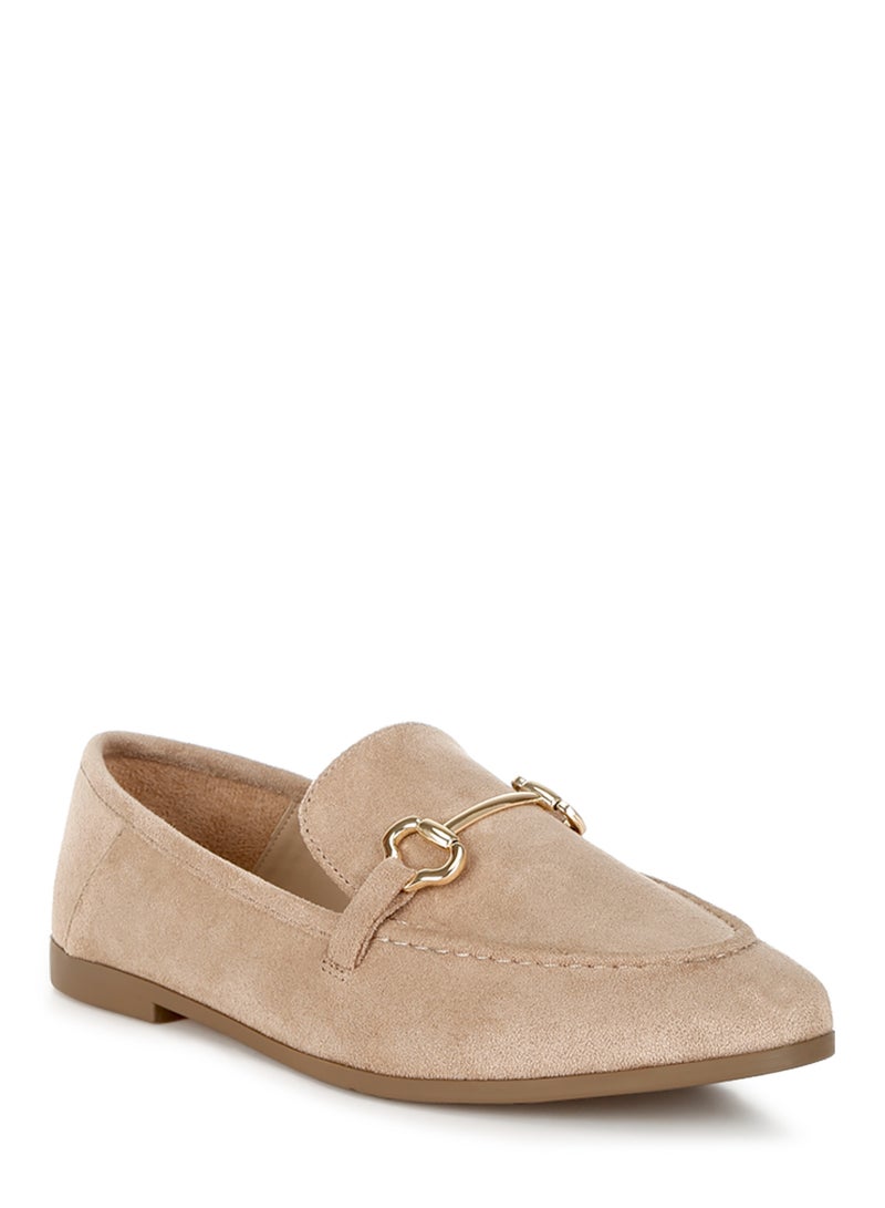 London Rag Women's Horsebit Embellished Loafers in Taupe - Image 2