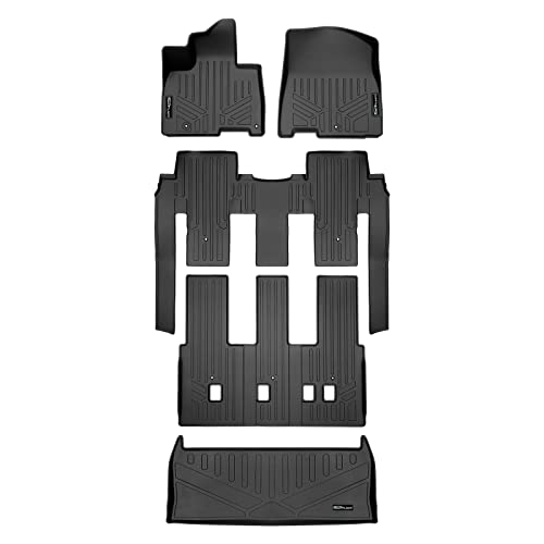 SMARTLINER Custom Fit All Weather 2 Row Floor Mats Cargo Liner Set for 20222025 Kia Carnival