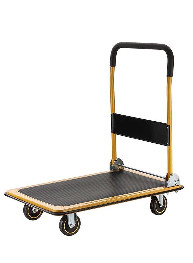 لوازم عربية تحميل قابله للطي 300 كيلو - سطح بحجم 60×90×87 سم - عربة متينة لنقل الأوزان الثقيلة مع عجلات سهلة الحركة - مناسبة للمستودعات ونقل المعدات وتوصيل الطرود - Image 1