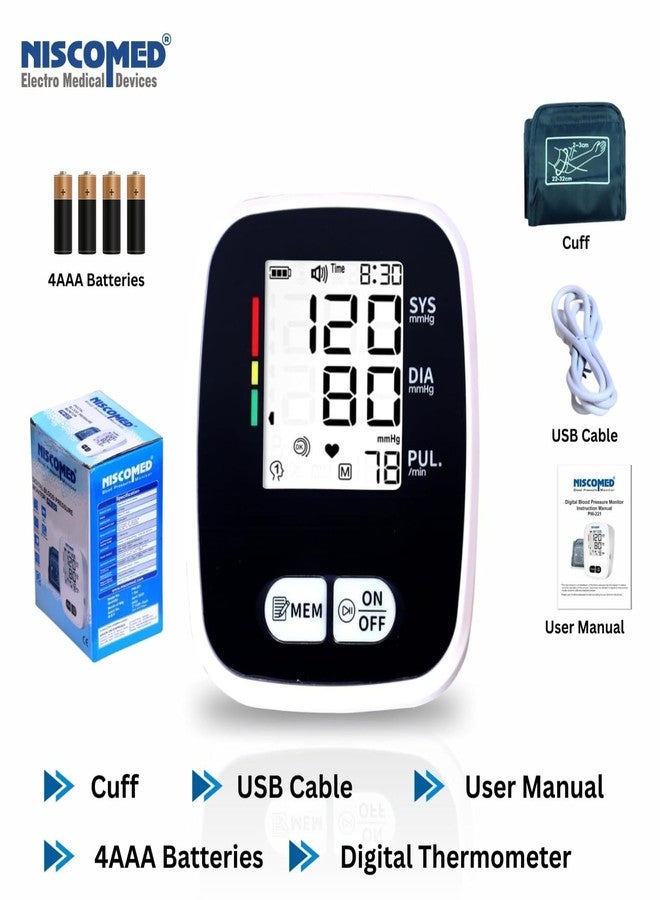 Niscomed Fully Automatic Comfort Digital Blood Pressure BP Monitor (White) - Image 5