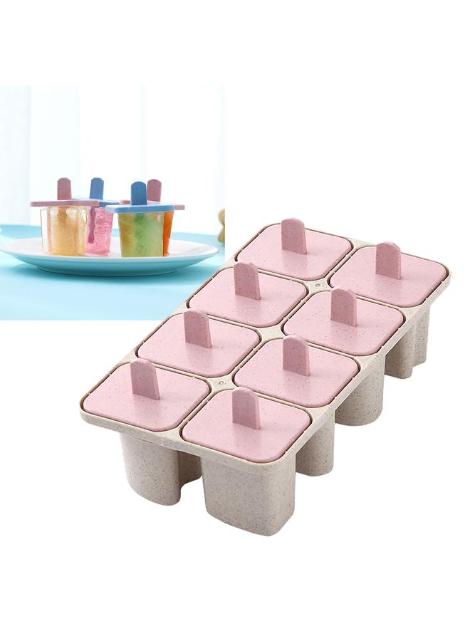 DIY Letter 8 Grids Cube Ice Mold Ice Cube Molds with Lid Stick for Ice Cream Juice Chocolate Pink  - Image 5