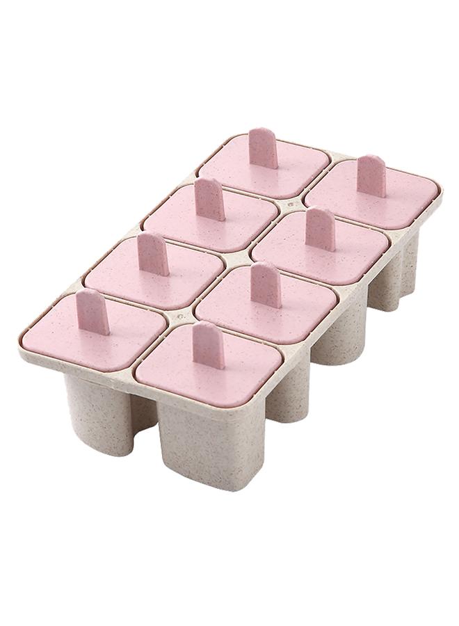 DIY Letter 8 Grids Cube Ice Mold Ice Cube Molds with Lid Stick for Ice Cream Juice Chocolate Pink  - Image 1