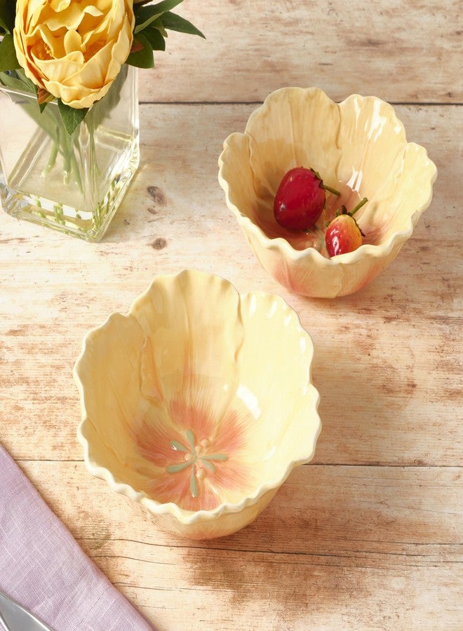Fitz & Floyd Fitz and Floyd Meadow Floral Tulip Soup Cereal Bowls, 6.5 Inch - Image 3