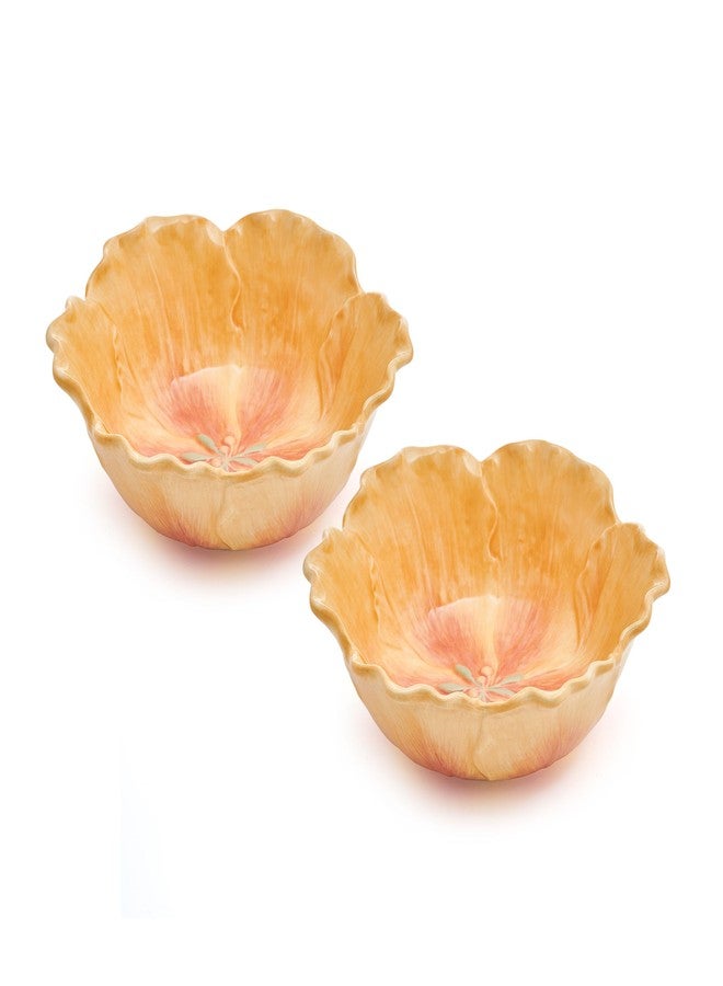 Fitz & Floyd Fitz and Floyd Meadow Floral Tulip Soup Cereal Bowls, 6.5 Inch - Image 1