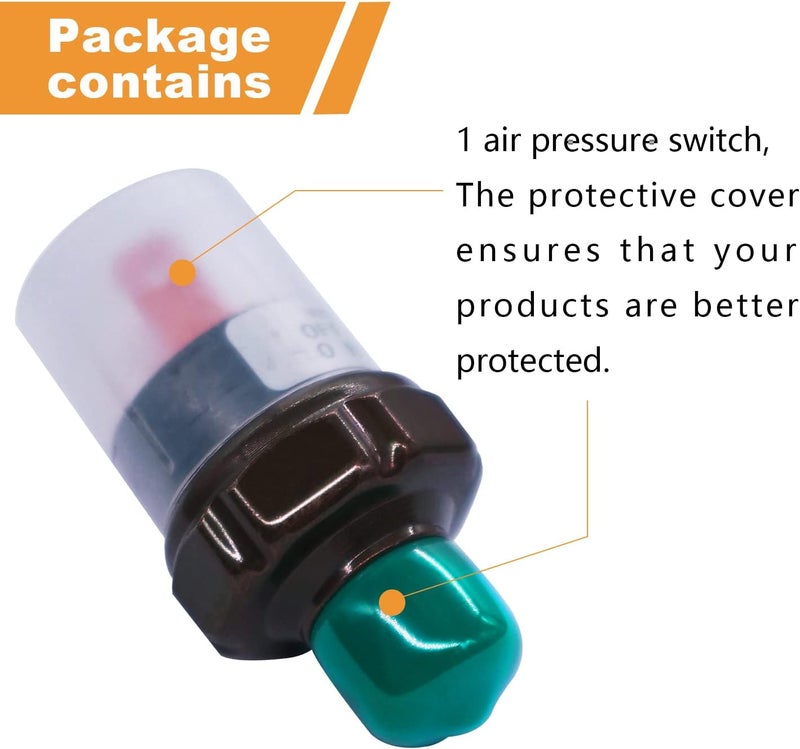 mankk Air Pressure Switch 90-120 PSI Thread 1/4" NPT 24V 12V DC Air Compressor Pressure Switch for Air Horn Train 90-120-1/4" NPT-BK - Image 2