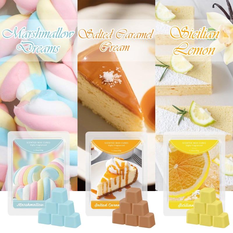 STRN Wax Melts Food Scented 6 Pack, Long-Lasting Natural Soy Wax Cubes for Wax Warmers, Pretty Gift Set with Highly Scented Essential Fragrance Oil Soy Wax Melts Tarts 7.5oz/240g (36 Cubes) - Image 3