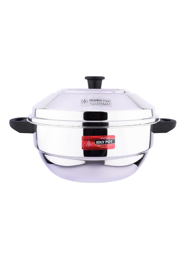 EUROstyle KITCHENWARE COOK WITH COMFORT Eurostyle Compact 21 Supreme Stainless Steel Idli Cookware Steamer Idli Idiyappam Dhokla Vegetable Steamer2in 1 3 Idly Plates 21 idlis 6 Tumbler 1 Mini Idli Plate 1 Steamer Stainless Steel EUS_Comp_21_Sup 