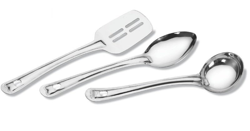 Crystal CC940 Serving Spoon - Set of 3 (Silver) - Image 3