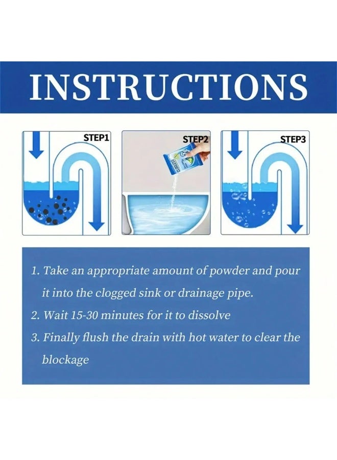 Powerful Drain Cleaning Powder – Effectively Dissolves Hair, Grease, and Food Residue to Unclog Drains – Eco-Friendly Enzyme-Based Formula with No Strong Odor – 5 pieces - Image 3