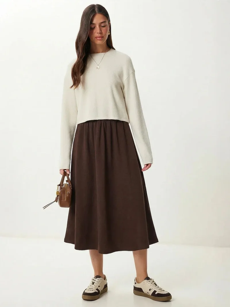 Happiness İstanbul ISTANBUL Elastic Waist Maxi Skirt