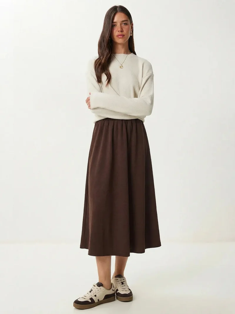 Happiness İstanbul ISTANBUL Elastic Waist Maxi Skirt