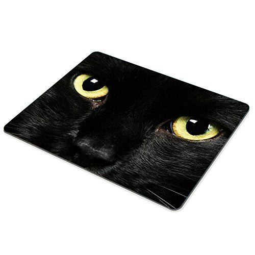 SSOIU Personalized Unique Design Oblong Shaped Mouse Pad Black Cat Face - Image 3