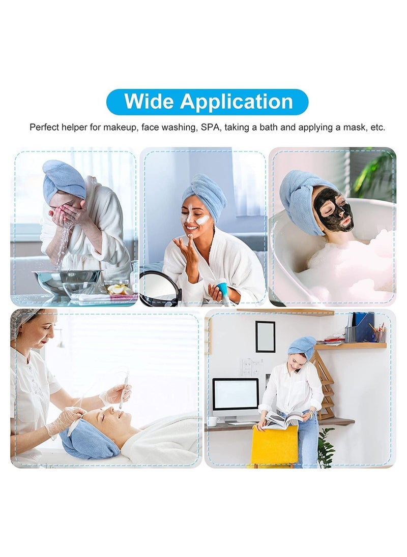 ORiTi Microfiber Hair Towel, Hair Towel Wrap, Pack of 2 with hair ties, Quick Dry Hair Turban, Absorbant Hair Wraps, Hair Drying Towel with Elastic Loop and button  - Image 2