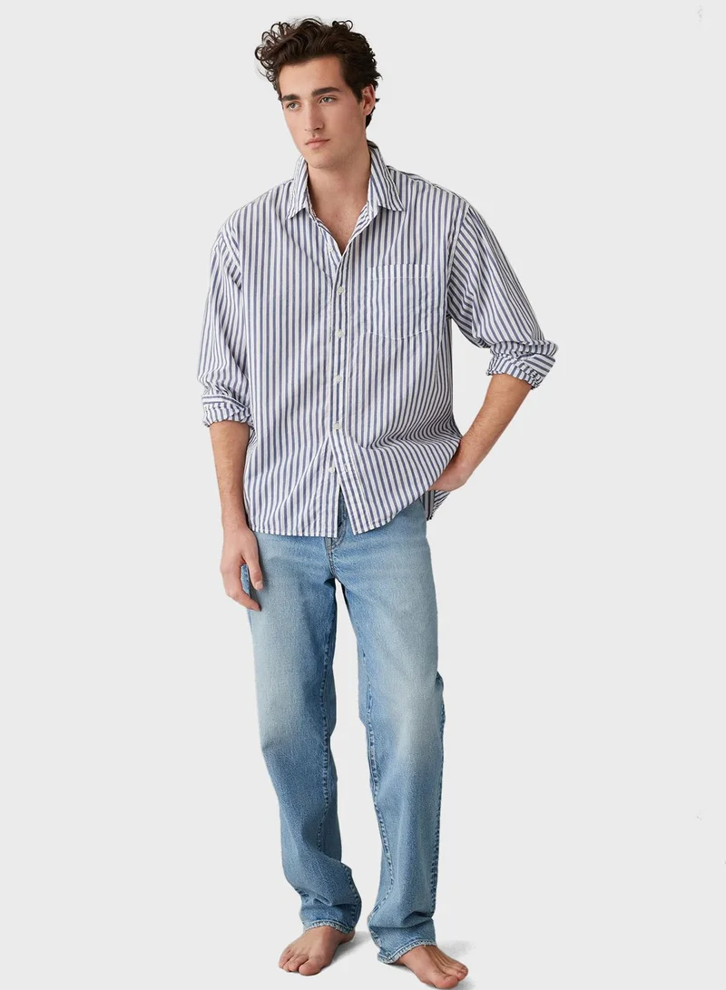 American Eagle Striped Relaxed Fit Shirt