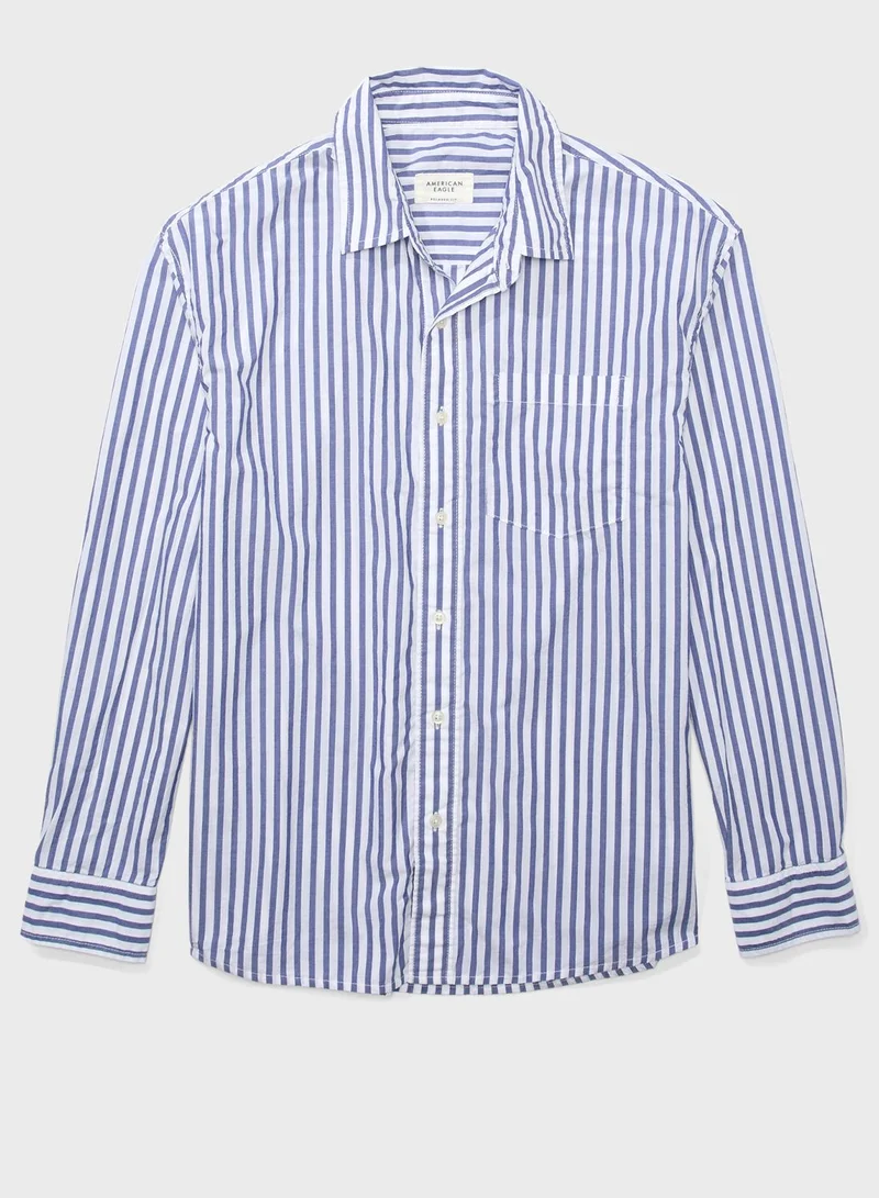 American Eagle Striped Relaxed Fit Shirt