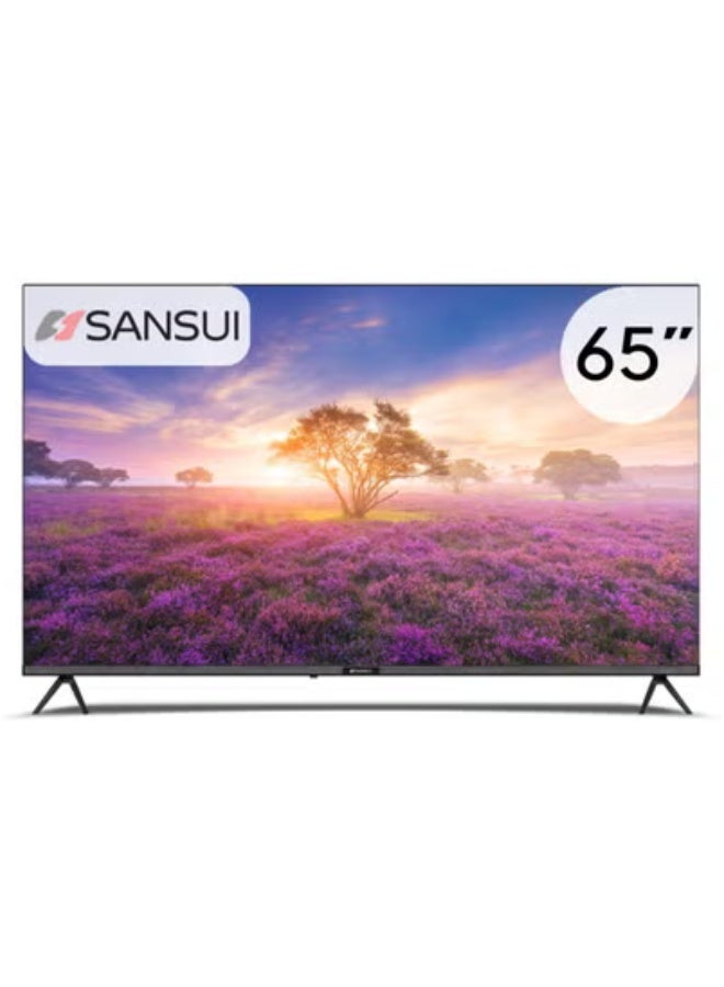 Sansui 65-Inch 4K UHD Edgeless Smart LED TV – WebOS with ThinQ AI, Dolby Audio, Quad-Core Processor, Voice Control, Dual HDMI/USB, Frameless Design – Model SS65LT4KW501  - Image 1