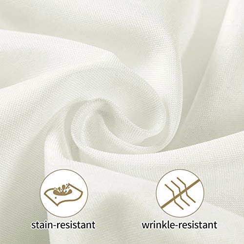 Ascoza 2pack 60x102 Inch Ivory Rectangular Tablecloth 6 Feet Table Cloth in Polyester Fabric for Wedding/Banquet/Restaurant/Parties - Image 3