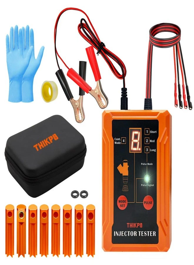 THIKPO Universal Fuel Injector Tester and Cleaner Tool Kit, DIY Cleaning Tool Kit, 8 Pulse Modes, 4 Wire Dual Channel for 2 Fuel Injectors, 4 Size Cleaning Adapters, 12V/5V Output Power - Image 1