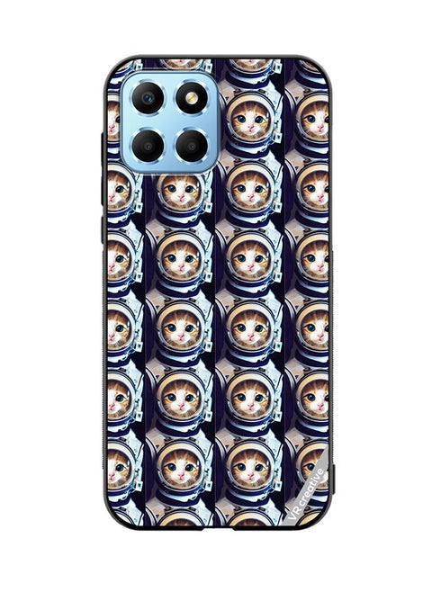 Protective Case Cover For Honor X8 5G Cat Face Inside Astronauts Helmet Pattern Design Multicolour