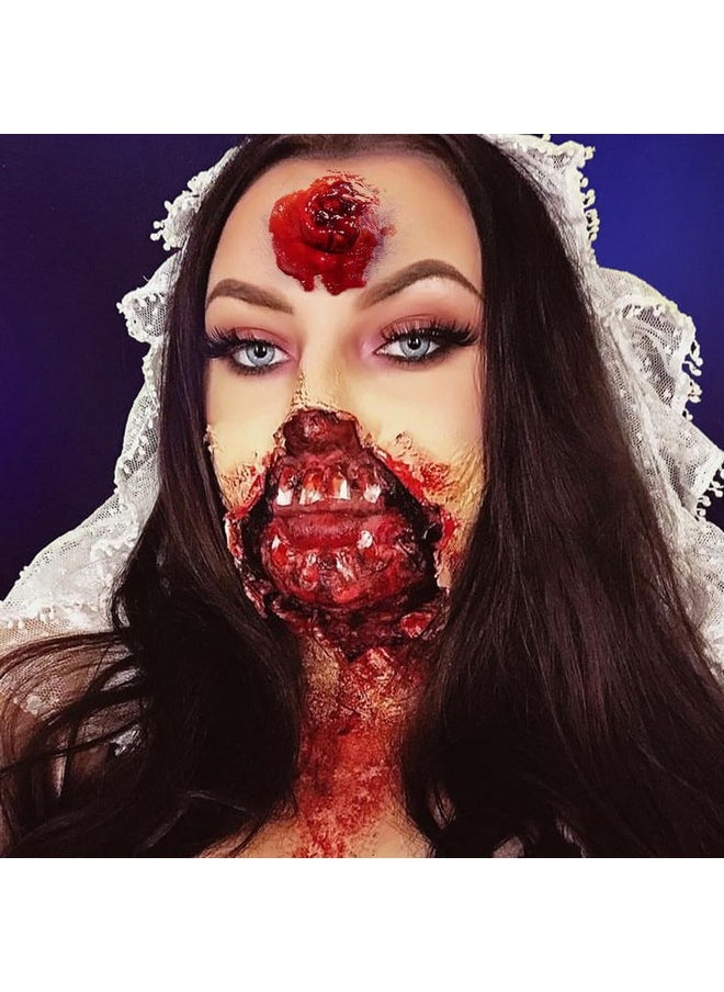 ecofavor - Fake Blood And Liquid Latex, Liquid Latex Fake Blood Sfx Makeup Kits, 2Pcs Liquid Latex(50Ml),Fake Blood Spray(50Ml),Stage Blood(50Ml), Fake Coagulated Blood (30G), Halloween Sfx Makeup Kit For Face - Image 1