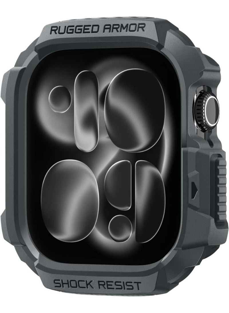 Spigen Rugged Armor 2 Apple Watch Series 11/10 (46mm) Case Cover Durable Protective TPU Flexible Shock Proof Mil Grade Bumper - Dark Gray - Image 1
