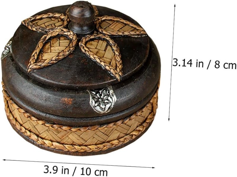 Handmade Solid Wood Ashtray With Lid Natural Odorless Wood Southeast Asian Style Decorative Smoking Tray - Image 3