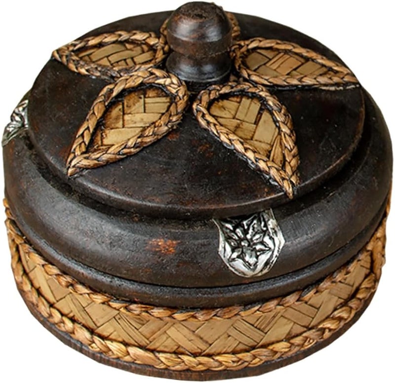 Handmade Solid Wood Ashtray With Lid Natural Odorless Wood Southeast Asian Style Decorative Smoking Tray - Image 2