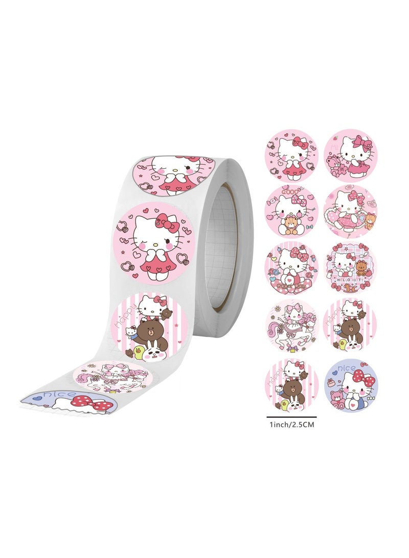 500 Pieces Of Hello Kitty Packaging Labels Waterproof Decorative Handbook Stickers