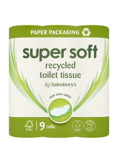 Sainsbury's Super Soft Toilet Tissues, Recycled x9 Rolls