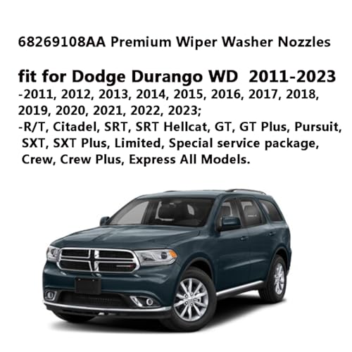 AMFRNE 68269108AA Durango Premium Wiper Washer Nozzles Fit for 2011-2023 Dodge Durango WD Windshield Washer Fluid Jet Nozzle | Easy to Install | 2 Pack, Ref 5182367AA, Replace for Dodge Durango Accessories - Image 4