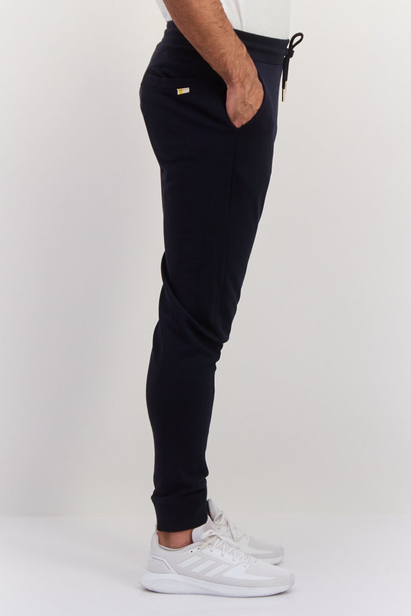 Gazzarrini سروال جوجر للرجال بسحب الحبل، أزرق داكن - Image 3