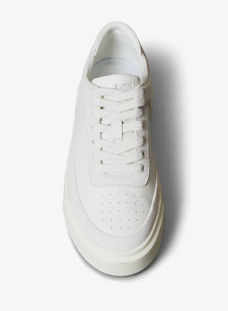 Calvin Klein Jeans Leather And Suede Signature Sneakers