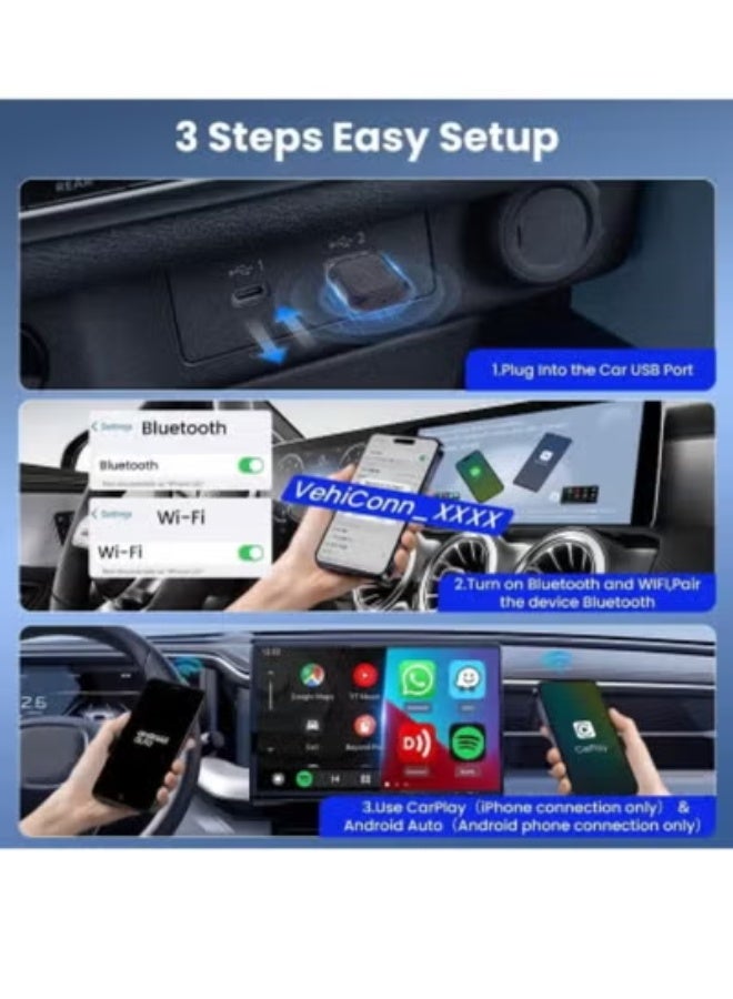 ELTRAZONE 2-in-1 Mini Wireless CarPlay & Android Auto Adapter – Convert Wired Systems to Wireless for Seamless In-Car Connectivity – USB-Powered, Plug-and-Play Setup for Fast Auto-Connection – Compatible with iOS 10+ & Android 11+ Devices, Supports Navigation, Music, Calls, and Voice Control for a Safer, Smarter Driving Experience - Image 5