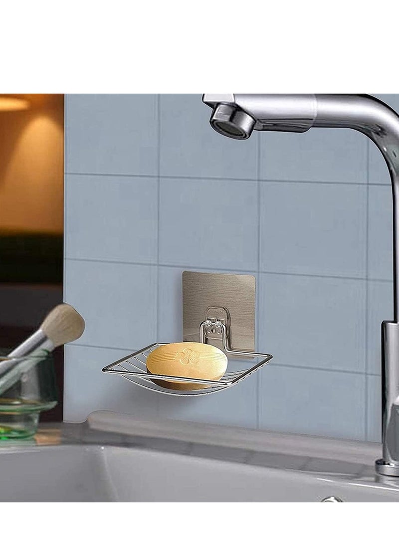 Bukela 2 Pcs Black Soap Holder Adhesive Soap Dish for Shower Soap Tray Strong Rustproof Stainless Steel Soap Rack Wall Mounted Soap Dish Basket Vacuum Suction Cup Bar Sponge Holder for Bathroom - Image 4