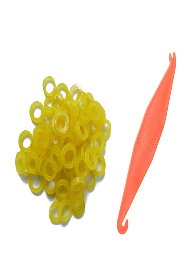 Dentosmile Orthodontic Extraoral Latex Elastics | Dental elastics| Tooth Colours Pack of 100 Pcs + Free Placer for Braces - Image 1
