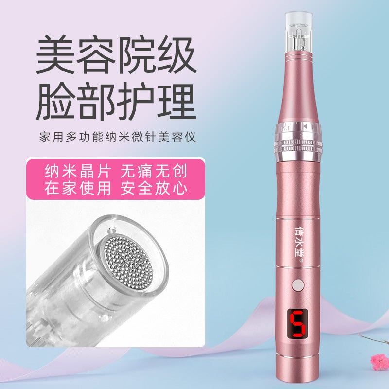 Nano Electric Microneedle Instrument Import Freeze-Dried Powder Mesoderm Water Light Mts Beauty Salon Shuttle Roller Microcrystalline Pen - Image 3