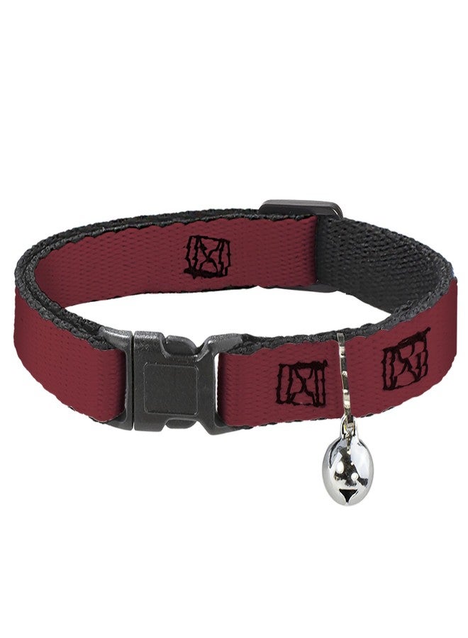 Buckle Down Buckle-Down Cat Collar Breakaway Burgundy 8 to 12 Inches 0.5 Inch Wide - Image 1