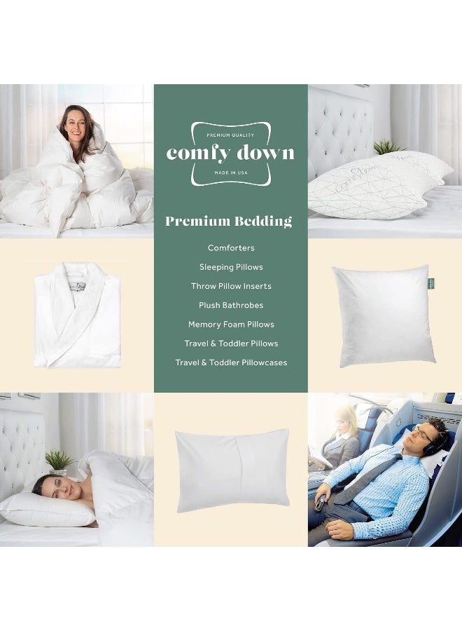 ComfyDown Decorative Throw Pillow Insert, Down and Feather Fill, 100% Cotton Cover, 233 Thread Count - Made in USA (14 X 22) - Image 3